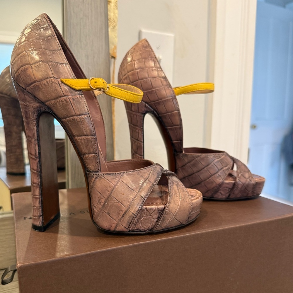 Louis Vuitton Fall 2013 Crocodile High Heel Sandal